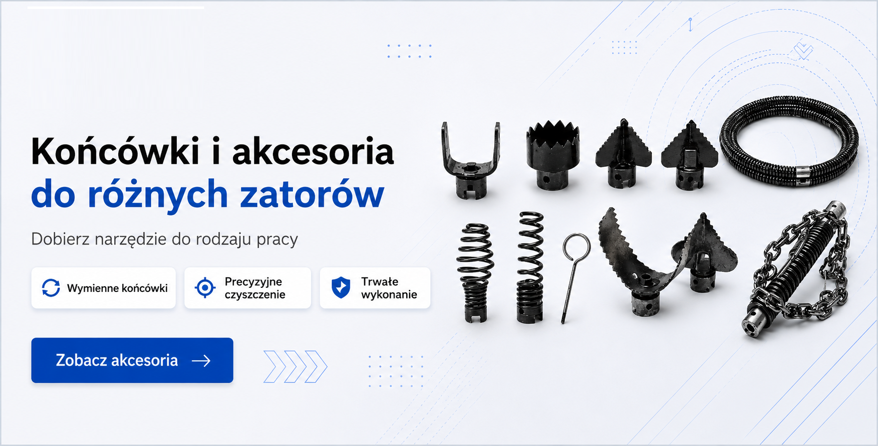 Końcówki kanalizacyjne do spirali DxTron